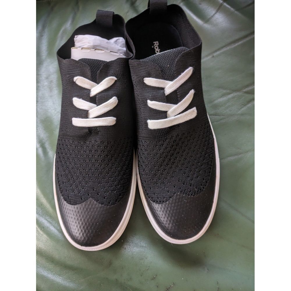 Robert Wayne Mens Wingtip Sneakers Size 9.5 D Datin Black Shoes NIB